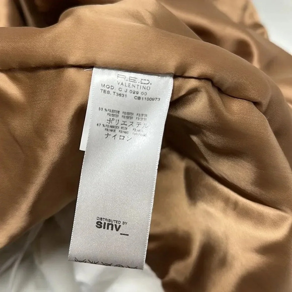 Red Valentino Puffer Jacket Trench Long Coat Full Zip Ivory Women's Size 44 US 6 - Picture 13 of 16